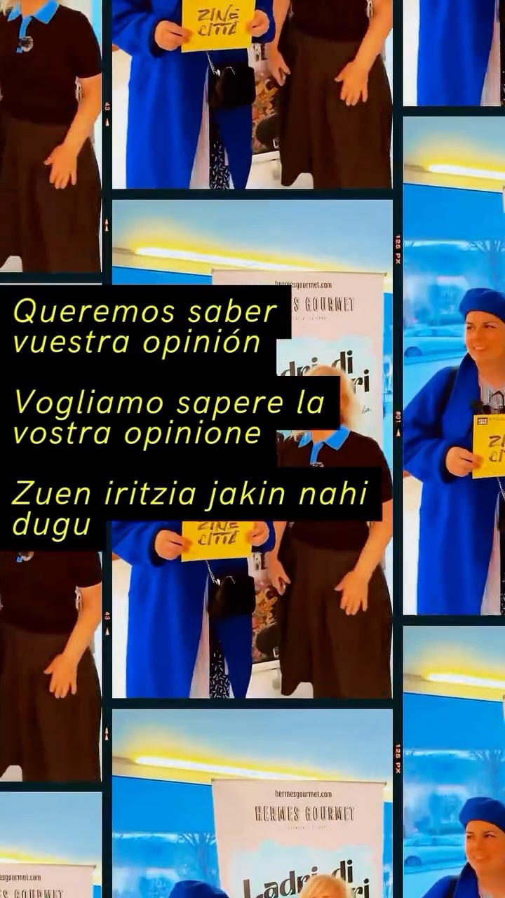 🇪🇸​​Nos encanta escuchar a una parte indispensable del festival, a vosotros! 
Gracias por disfrutar tanto de 𝗭𝗜𝗡𝗘𝗖𝗜𝗧𝗧À!  🇮🇹Ci piace tantissimo ascoltare una parte indispensabile del festival: voi!
Grazie per godervi così tanto 𝗭𝗜𝗡𝗘𝗖𝗜𝗧𝗧À!  EUS
🎬Asko gustatzen zaigu jaialdiaren ezinbesteko zati bati entzutea: zuei!
Eskerrik asko 𝗭𝗜𝗡𝗘𝗖𝗜𝗧𝗧À hainbeste disfrutatzeagatik!  @italiatxiki #consolatogeneraleditaliamadrid @comitesmadrid @bilbaokultura @zinebifilmfest @hermesgourmet  #Zinecitta #cineitaliano #FilmFestival